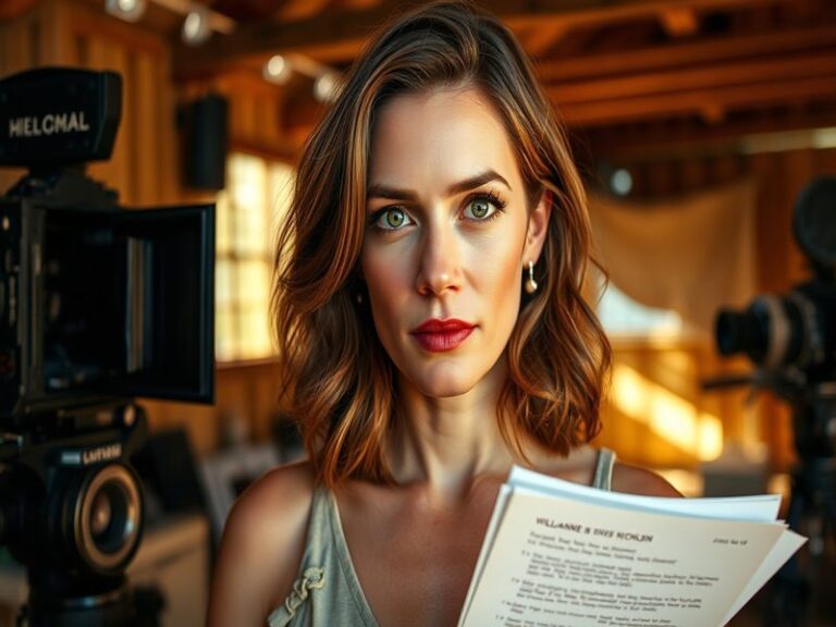 A portrait of Julianne Nicholson at a film premiere, showcasing her elegant style and confident demeanor against a glamorous