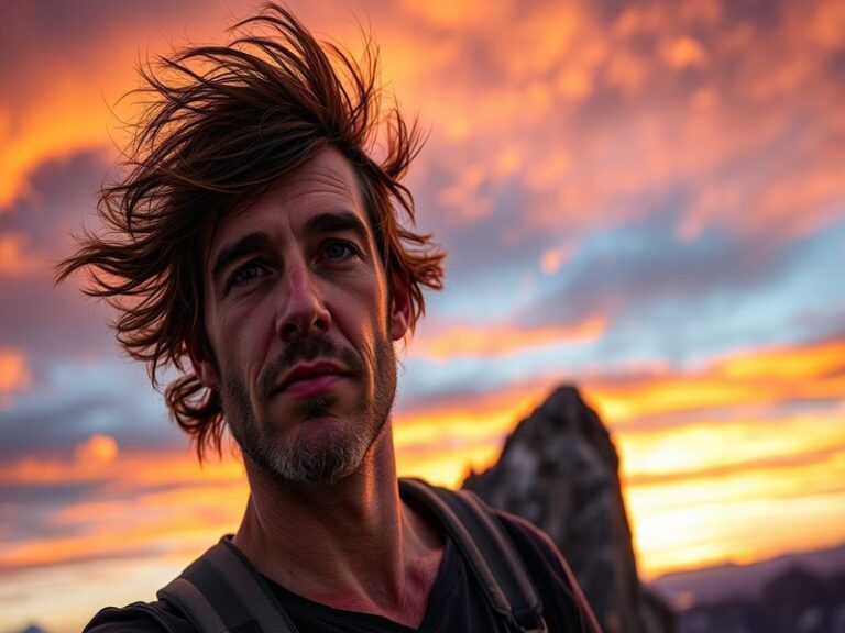A portrait of Max Plante in a modern office setting, surrounded by eco-friendly products and technology, reflecting innovatio