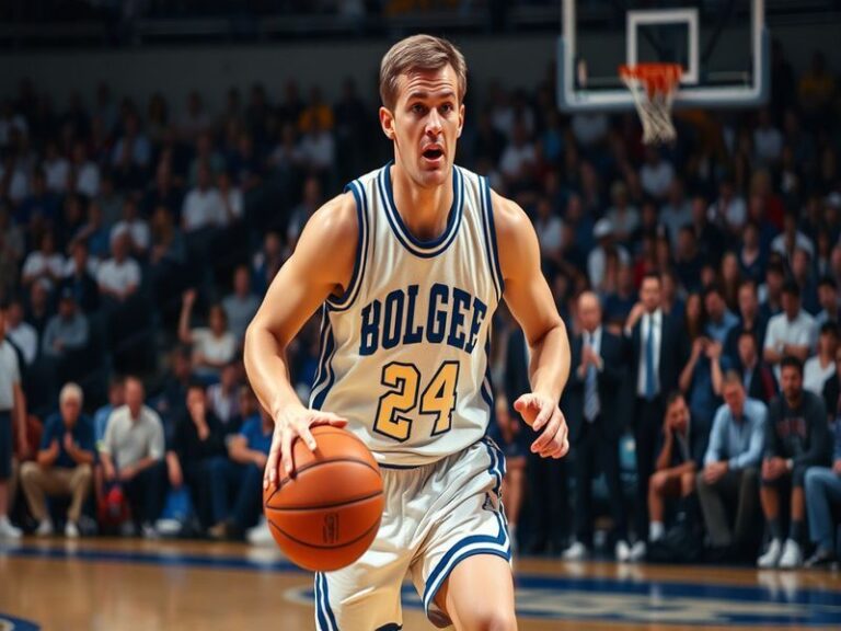 A dynamic image of Bobby Hurley coaching on the sidelines, demonstrating intensity and focus, with players engaged in practic