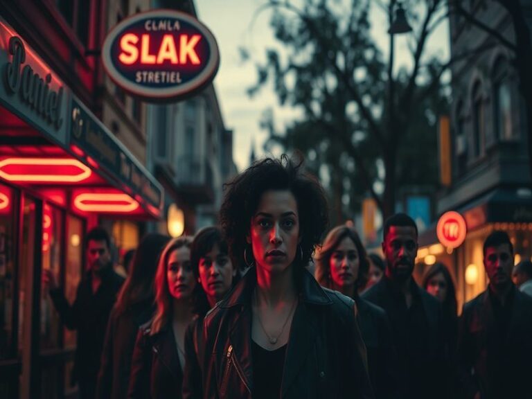 A dimly lit suburban house on Oak Street at dusk, with fog creeping across the lawn. The front door is slightly ajar, casting