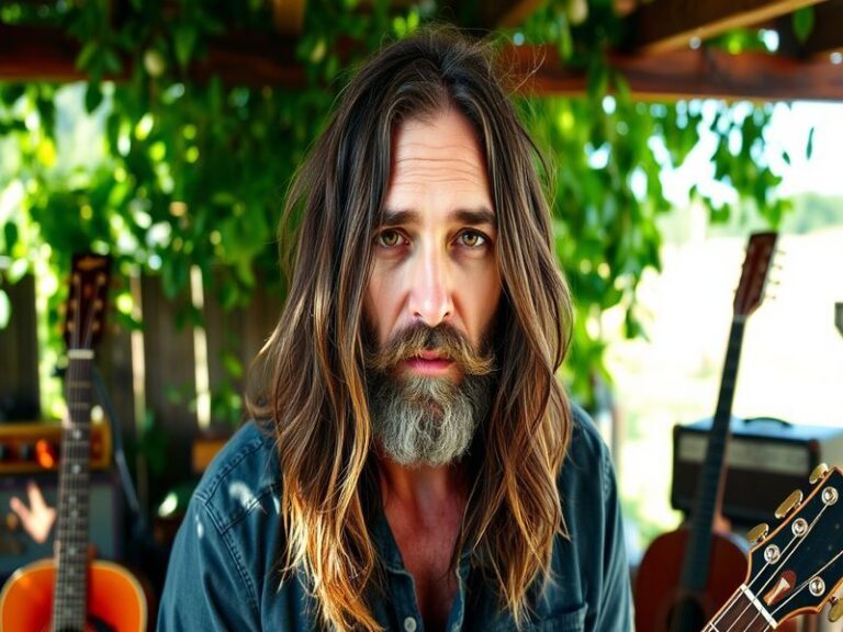 A live concert scene featuring Chris Robinson performing on stage with a vibrant crowd, showcasing his energetic presence and