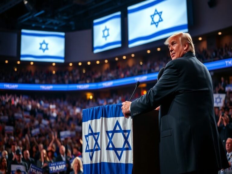 A photo depicting a historic moment, such as the signing of the Abraham Accords, featuring leaders from Israel and Arab natio