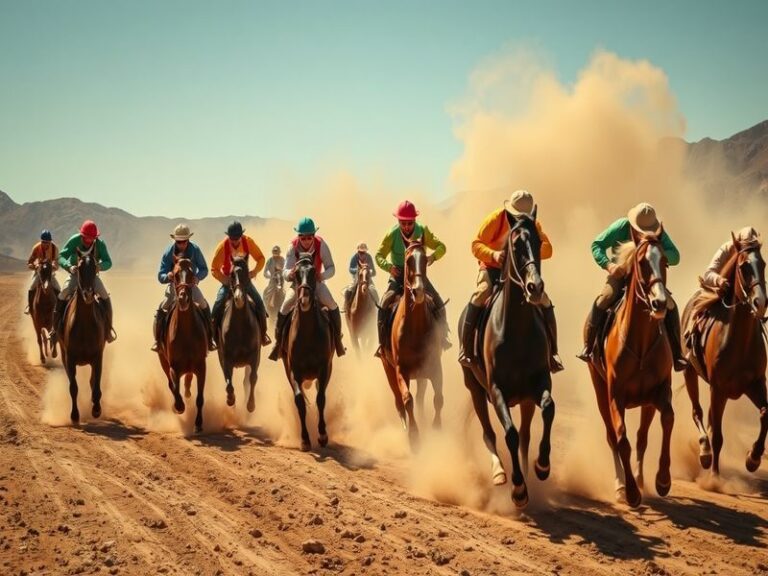 A dynamic scene from Steel Ball Run, showcasing the vibrant animation style and intense action during the race.