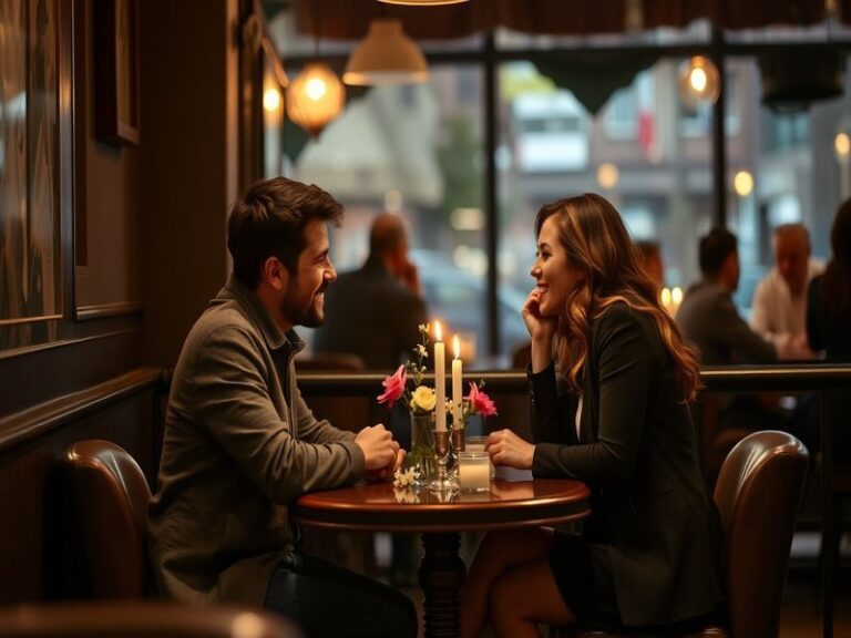 A romantic setting featuring Vic and Christine in a cozy, intimate pod, emphasizing their emotional connection and candid con