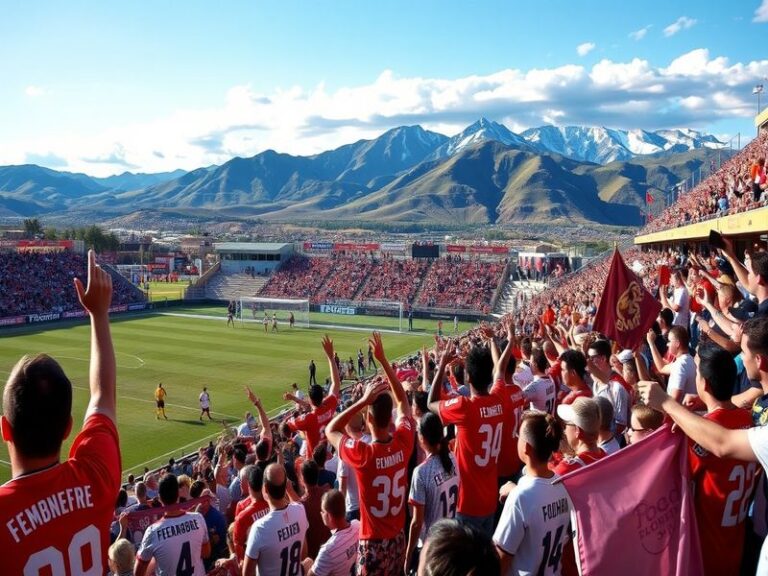 A vibrant soccer field scene with young players practicing, showcasing teamwork and enthusiasm, set against the backdrop of D