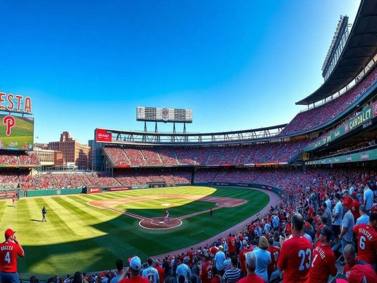 A vibrant image of Citizens Bank Park filled with enthusiastic fans, showcasing the stadium's atmosphere on game day.