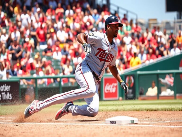 A dynamic image of Royce Lewis in action on the baseball field, showcasing his athleticism and focus during a game.