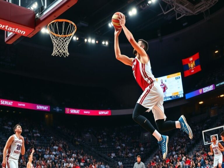 Peja Stojaković mid-shot in a Sacramento Kings jersey, surrounded by teammates, with a sold-out Arco Arena in the background