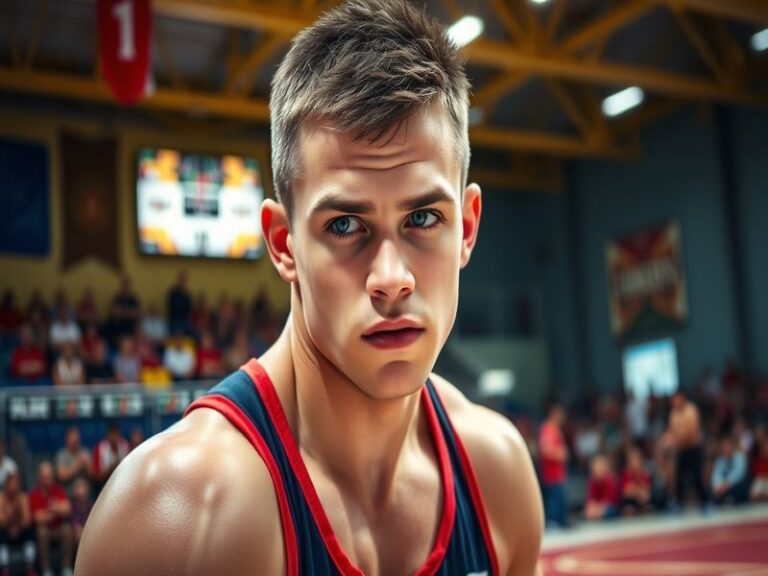 An action shot of Dalton Rosta in the octagon, showcasing his athletic build and focused expression during a fight.