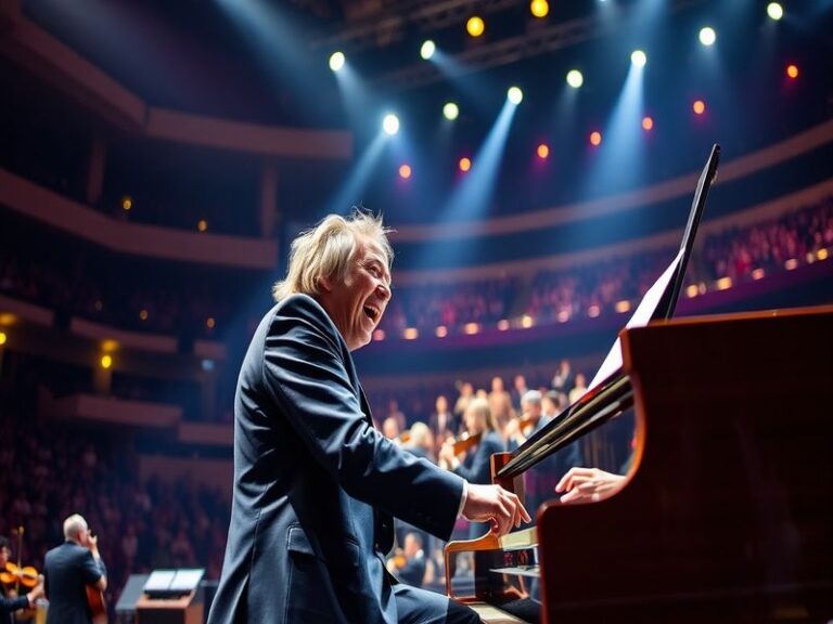 A dynamic live performance by Yoshiki, showcasing his drumming skills with dramatic lighting and an enthusiastic crowd, captu