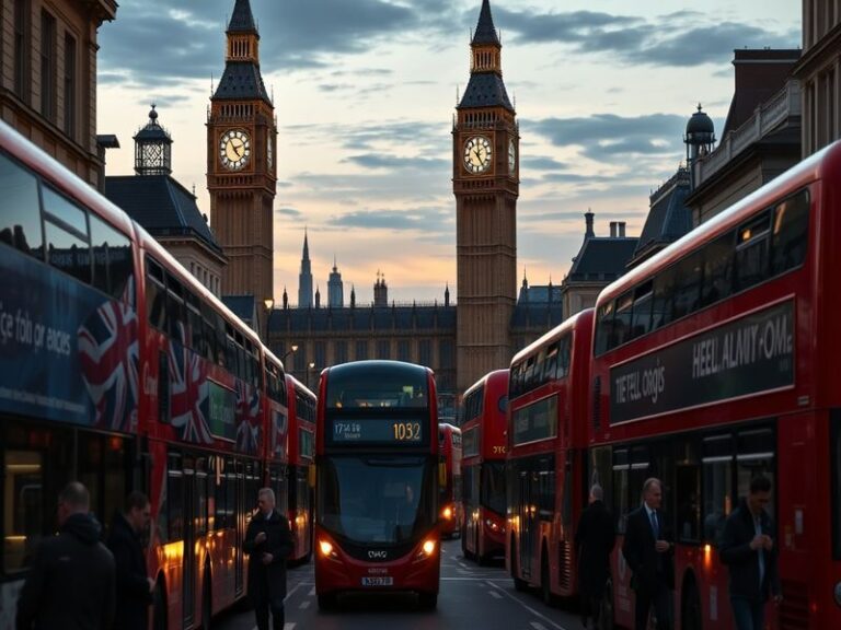An image of a clock displaying both GMT and BST, with iconic UK landmarks in the background, conveying a sense of time awaren