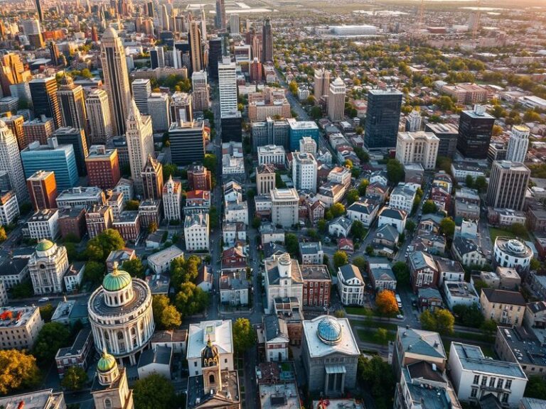 A graphic representation of the USA population growth over the years, featuring a diverse group of people in a city setting,