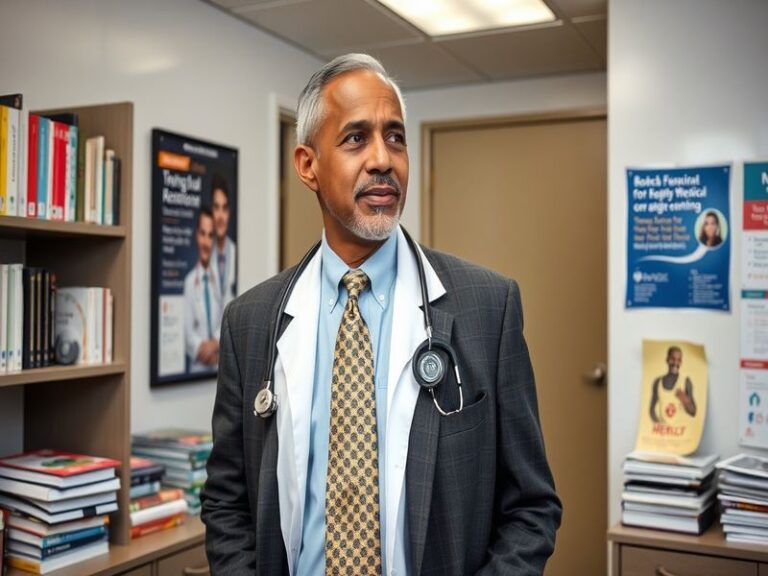 A portrait of Jerome Adams, showcasing him in a professional setting, emphasizing his role as a public health leader.