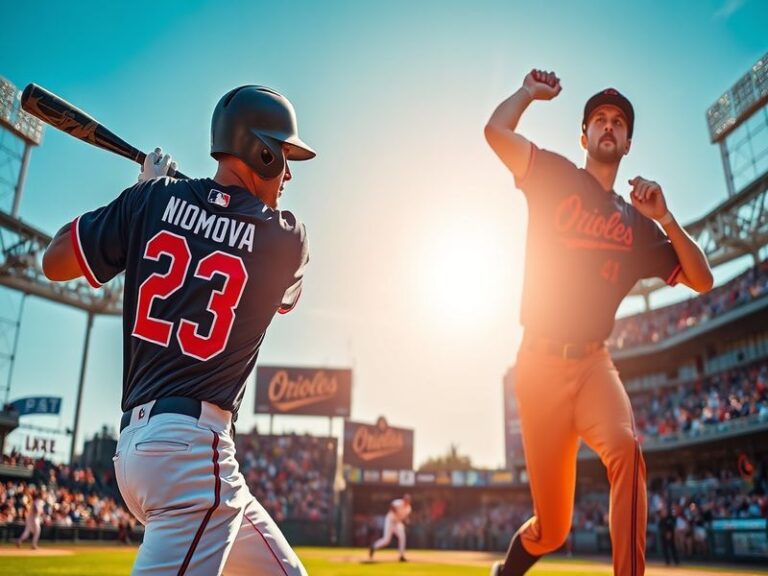A split-image photo: left side shows a Twins player in a red uniform at Target Field, snow visible in the background; right s