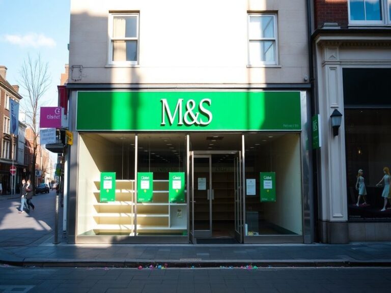 A bustling M&S store during holiday season, showcasing a variety of Easter products, with shoppers engaged in festive prepara