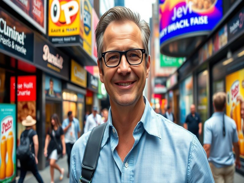 A portrait of Mike Repole in a dynamic office setting, surrounded by various beverage products, showcasing innovation and ent