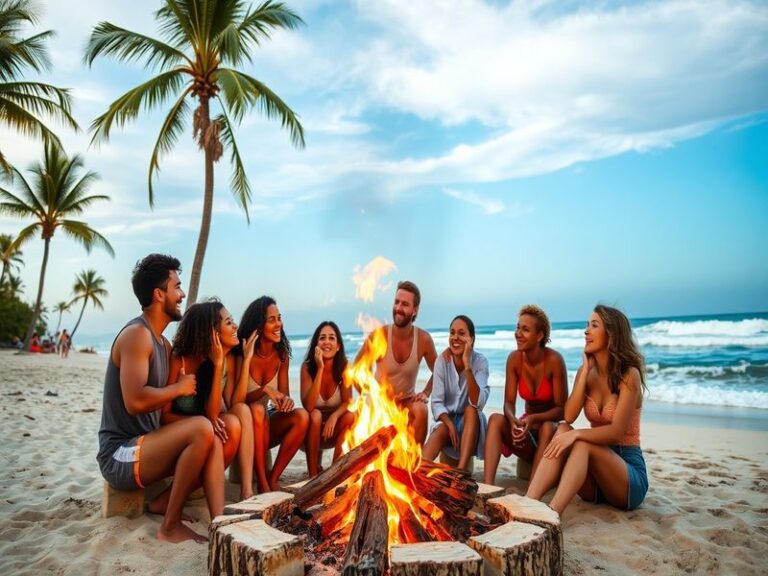 A vibrant scene from Paradise Season 3 featuring lush landscapes and characters in deep conversation, capturing the essence o