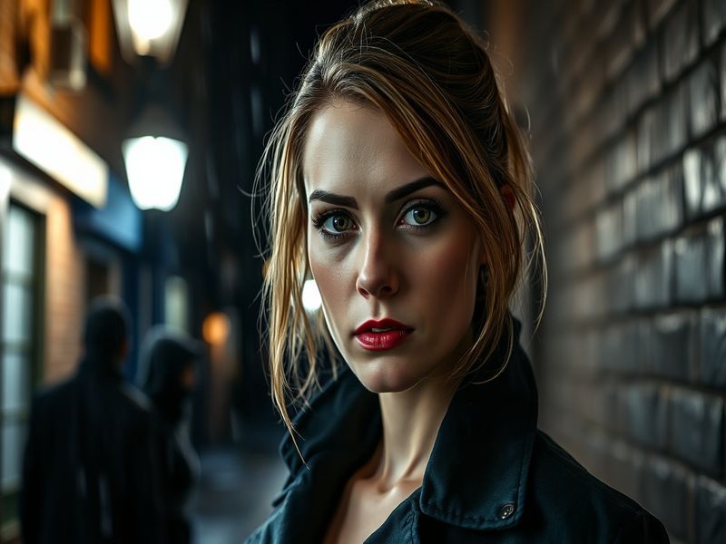 A professional headshot of ITV Grace in a television studio, dressed in a sleek blazer and blouse, with soft studio lighting