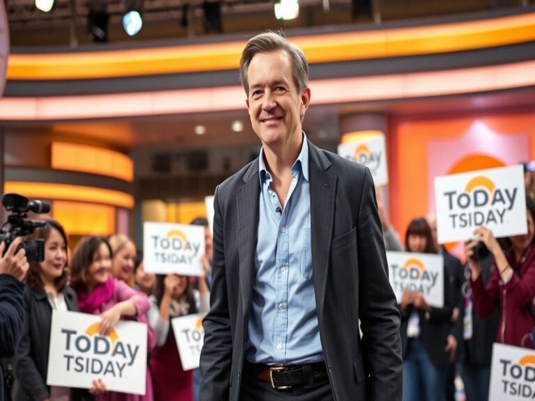 A collage featuring Peter Alexander on set, the Today Show logo, and a vibrant morning skyline, capturing the essence of Aust