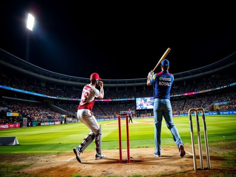 An action shot from the match, showing Jos Buttler celebrating after scoring a boundary, with fans in the background and stad