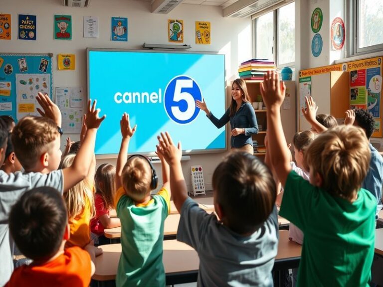 A screenshot of Teacher Channel 5's interface showcasing various educational videos and resources, with a focus on an engagin