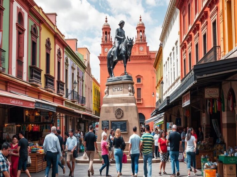 A vibrant scene at Estadio Jalisco during a match, showcasing passionate fans in red and black, with the backdrop of Guadalaj