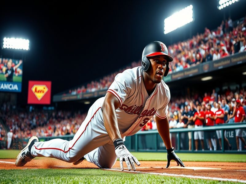 A dynamic action shot of Terrance Gore sprinting on the baseball field, showcasing his speed and agility during a game.