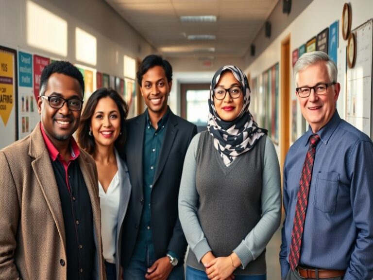 A vibrant classroom setting featuring the main cast of The Teacher Channel Season 3, engaging with students and showcasing di