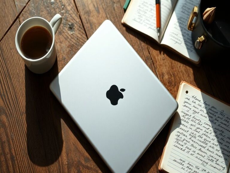 An Apple iPad displaying a vibrant app interface, set against a minimalist desk background, showcasing its sleek design and u