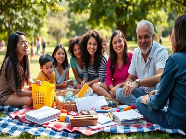 An image depicting a happy family with children playing at a childcare facility, showcasing a nurturing environment.