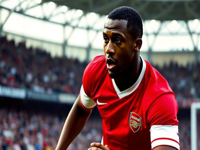 A tribute image featuring David Rocastle in an Arsenal jersey, showcasing his trademark smile on the pitch, with fans cheerin