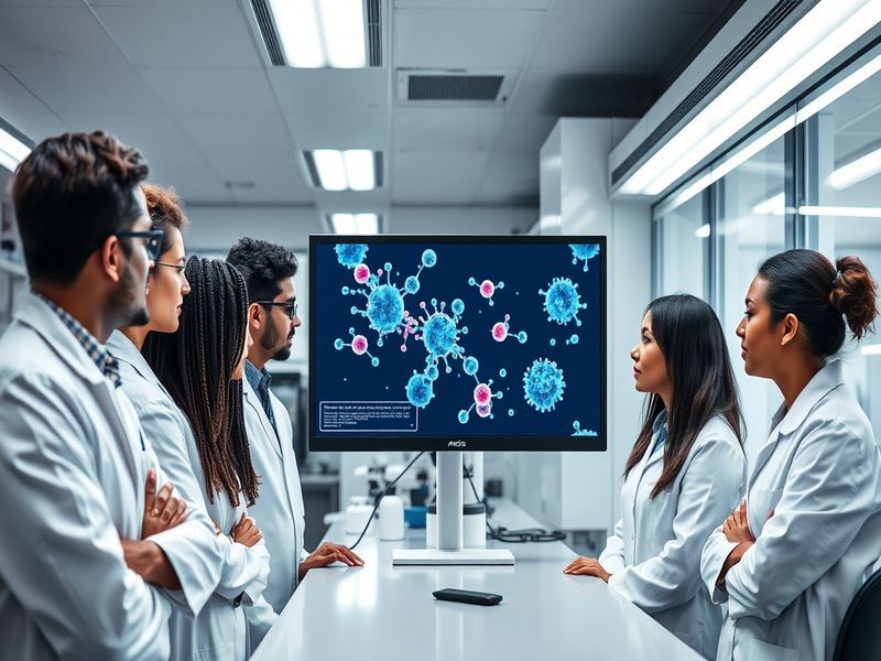A visual representation of Apellis Pharmaceuticals, showcasing their logo, a laboratory setting, and researchers engaged in s