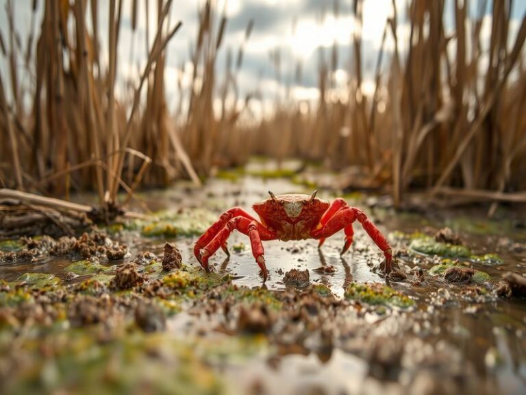 A serene view of Crab Marsh showcasing lush greenery, wildlife, and a clear blue sky, capturing the essence of this ecologica
