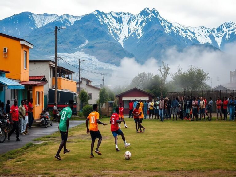 A split image showcasing Haiti's vibrant street festival on one side and Iceland's dramatic volcanic landscape on the other,