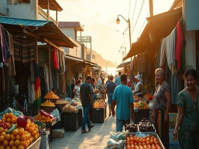 A vibrant collage featuring traditional Peruvian and Honduran dishes, alongside images of their cultural festivals and landsc