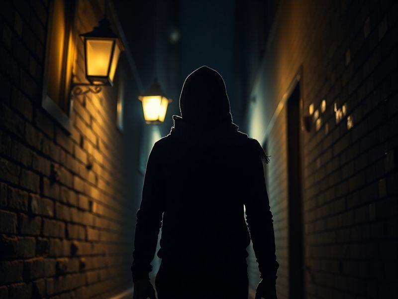 A dark, moody concert shot of The Neighbourhood performing on stage, bathed in neon lights with Tyler Glenn singing into a mi