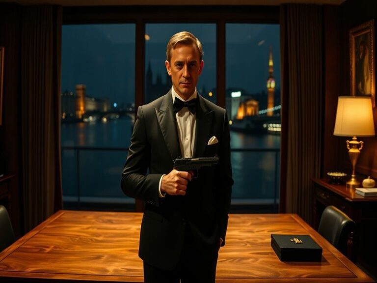 A collage of potential James Bond actors, featuring headshots of Henry Cavill, Idris Elba, Tom Hardy, and Rege-Jean Page, set