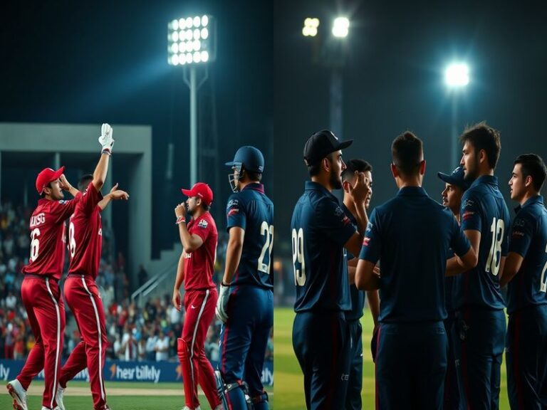 A split-screen image of KL Rahul (LSG) and Rishabh Pant (DC) in action during an IPL match, with stadium lights and a packed