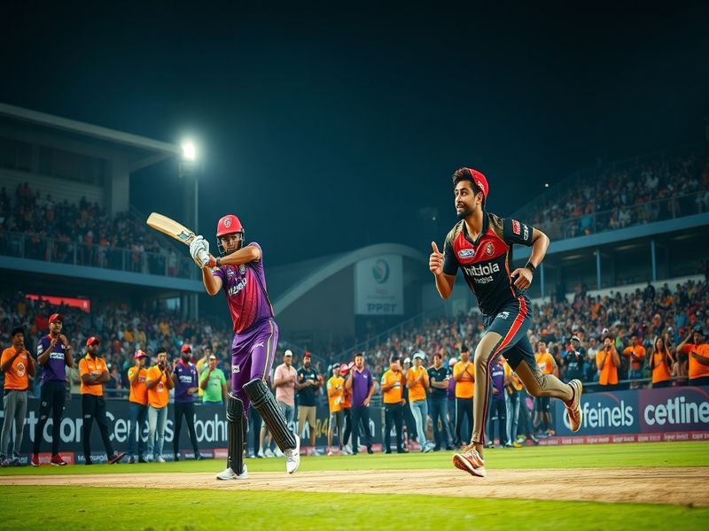 A split-screen image showing KL Rahul of LSG in a white jersey celebrating with teammates on one side, and Rishabh Pant of DC
