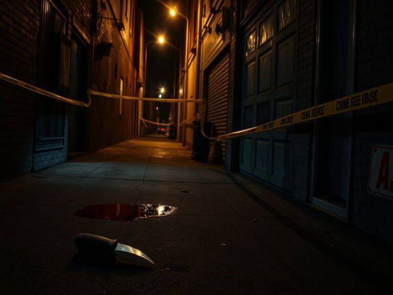 A somber scene of Northeastern University’s Curry Student Center at dusk, with police tape cordoning off an area and students