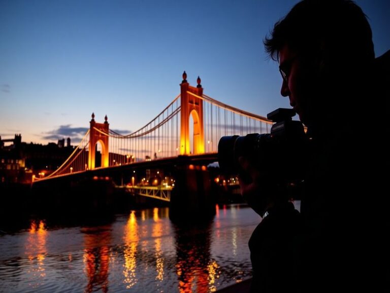 A vibrant cityscape of Bristol featuring iconic landmarks like the Clifton Suspension Bridge, street art, and a bustling harb