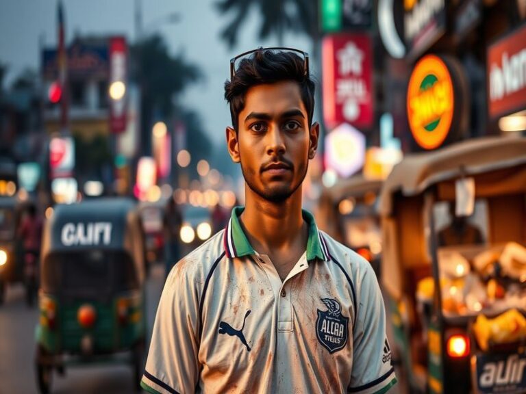 A determined Prince Yadav mid-match in a traditional wrestling akhara, bathed in golden-hour light, surrounded by cheering sp