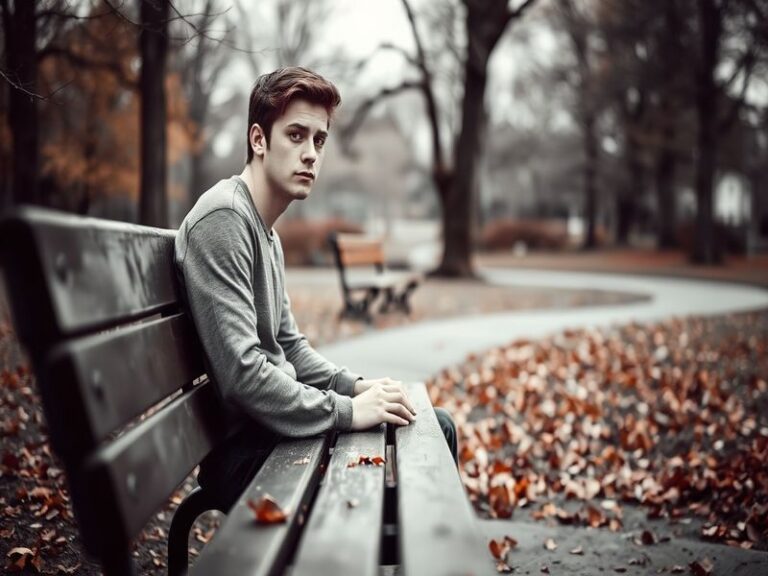 A moody, cinematic portrait of Ben Rice sitting in a dimly lit room surrounded by books, notebooks, and scattered papers. The