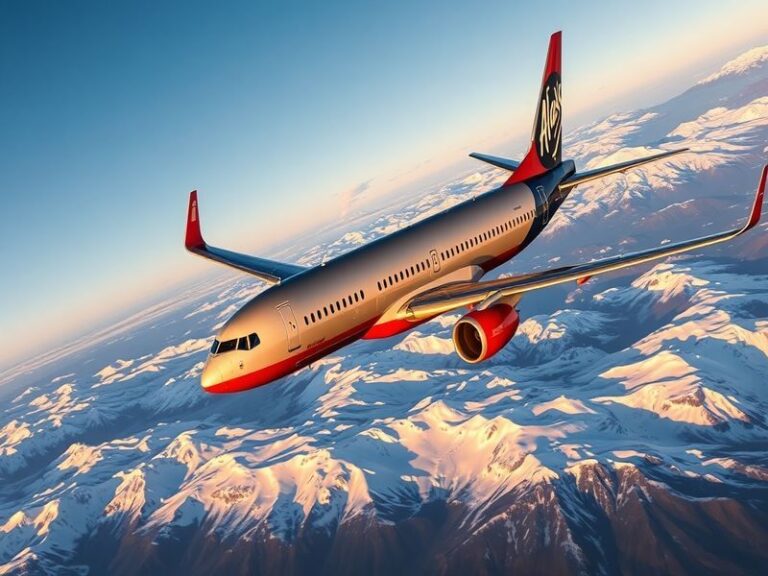 A modern Alaska Airlines aircraft in flight, showcasing its livery with the word 'Alaska' prominently displayed on the fusela