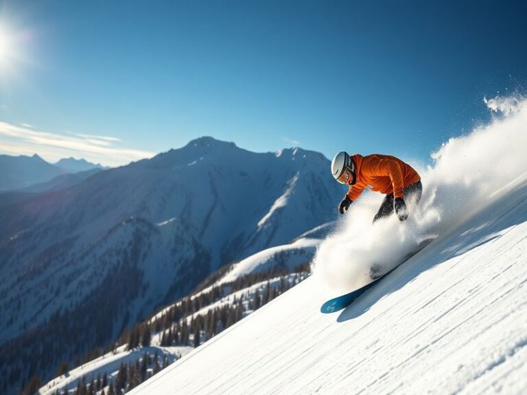 Tyson Foerster mid-race during a biathlon competition, wearing a white and red Team USA suit, skiing with rifle slung on back