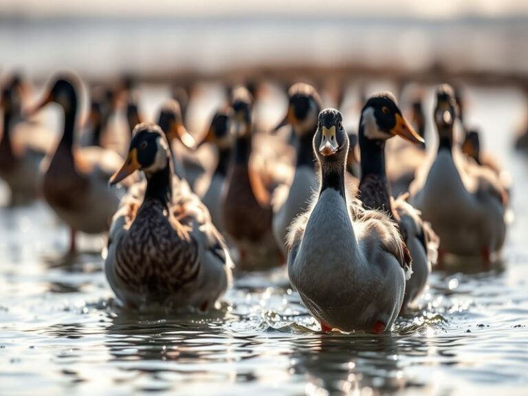 A vibrant scene at Mather Field during a Long Island Ducks game: a packed ballpark with families, players in mid-action, Quac