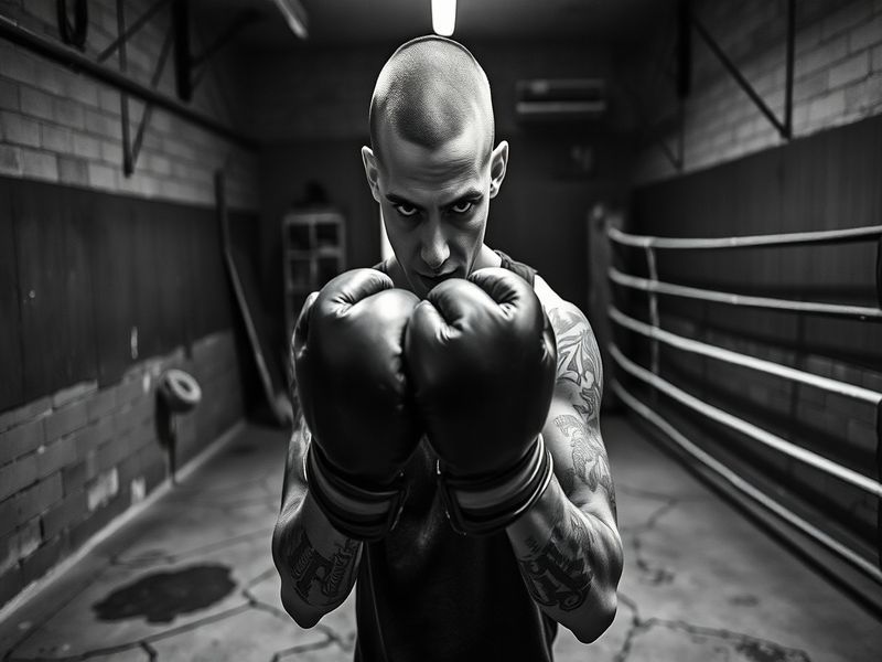 A focused Bo Lueuders coaching an athlete in a well-lit gym, demonstrating proper form on a kettlebell exercise. The scene in