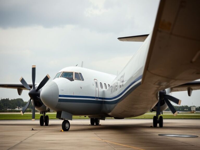A weathered Antonov An-26B on a remote airstrip, surrounded by dense jungle or arid landscape, with a rugged, utilitarian aes
