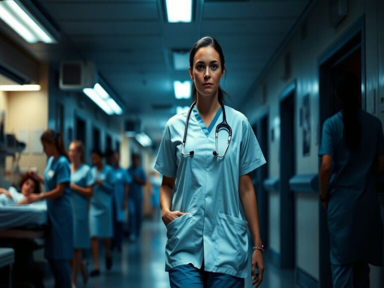 A split-screen image showing the original Grey Sloan Memorial Hospital exterior with a modern-day cast photo in scrubs, symbo