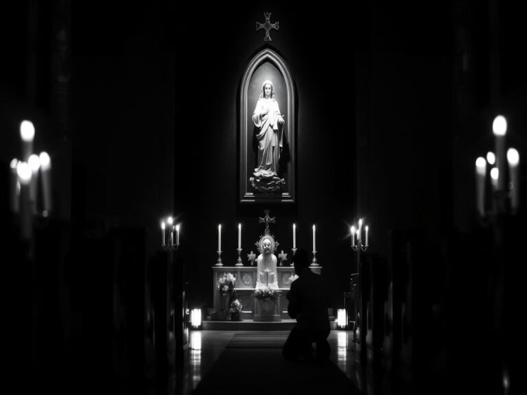A solemn religious procession during Viernes Santo, featuring hooded penitents carrying a wooden float depicting Jesus on the